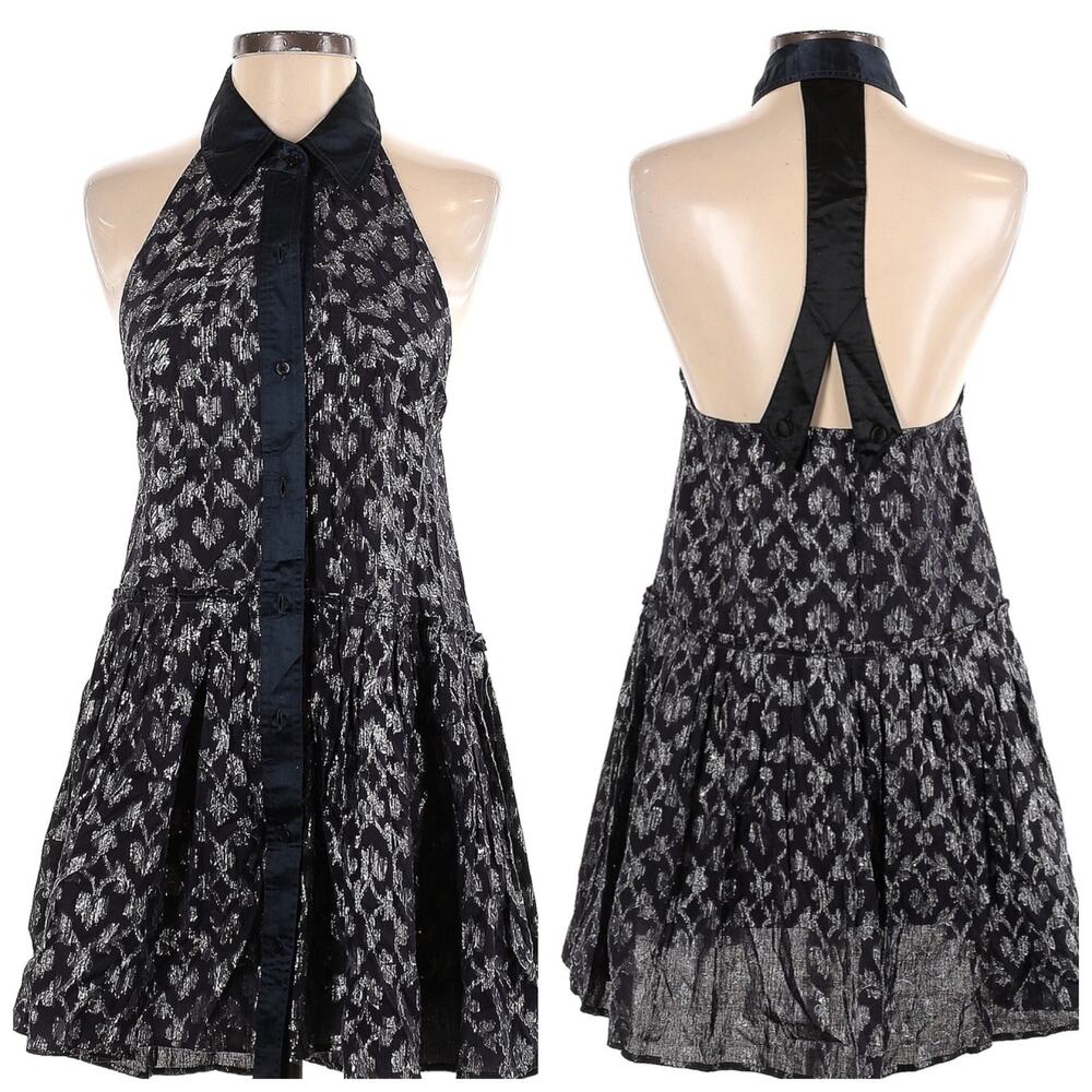 Free People Black and White Tunic Top